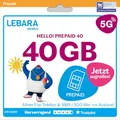 LEBARA Prepaid SIM-Karte mit Hello! 40 Prepaid Tarif ohne Vertrag | Allnet Flat Telefonie & SMS, 40 GB Datenvolumen inkl. 5G und 500 Frei-Min. ins Ausland…