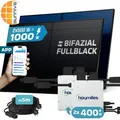 SUNNIVA 1000W Balkonkraftwerk BIFAZIAL FULLBLACK komplett Steckdose HOYMILES 2x 400 Watt Wechselrichter, PV Solaranlage Komplettset, 2x 500W N-Type Glas Bifacial Solarmodule, 2x 5m Kabel