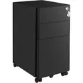 Songmics Rollcontainer OFC030B01, aus Metall, schwarz, mit 2 Schubladen und Hängeregistratur, abschließbar