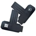 GORILLA SPORTS® Zughilfen Krafttraining - Paar, Gepolstert, Weich, Anti Rutsch, Schwarz - Lifting Straps, Handgelenk Bandagen, Bodybuilding Zubehör für Gym, Fitness