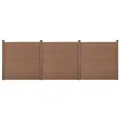 neu.holz WPC Gartenzaun mit Pfosten 183x531cm Braun Sichtschutz Windschutz Lamellenzaun Zaun