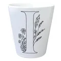 Floral Buchstabe I Blumentopf zum Ausmalen für Kunstliebhaber