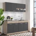 Küchenzeile ohne Geräte Küche Einbauküche Küchenblock Modern Grau Homestyle4u