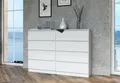 Home Collective Kommode Highboard Sideboard für Flur Schlafzimmer Wohnzimmer (Perfekt für Wohnzimmer, Schlafzimmer oder Esszimmer), mit 8 Schubladen, Breite 140 cm Höhe 97, Weiß