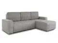 Sofnet Ecksofa Roma L mit Schlaffunktion und Bettkasten - Cord Stoff - L-Form Couch, Polstersofa, Schlafsofa, Sofagarnitur - Ottomane Universal (Grau (Poso 110))