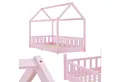 Juskys Kinderbett Marli, 90x200 cm, Hausoptik mit Dach, Holz, Rausfallschutz, 3 - 10 Jahren