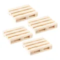 Ideen mit Herz Mini-Paletten | kleine Deko-Paletten aus Holz | ideal zum Basteln, DIY oder als Untersetzer für Getränke (10 x 8 x 2 cm | 4 Stück)