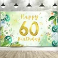 Banner 60 Geburtstag Mann Frau, 60 Geburtstag Deko Banner, 60. Geburtstag Deko Banner Hintergrun 185 × 110 cm, Happy Birthday Geburtstagsbanner 60, Geburtstag Hintergrund Banner für Geburtstagsdeko 60
