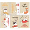 Papierdrachen Weihnachtskarten Set - 12 liebevoll gestaltete Postkarten zu Weihnachten - Kunstdruck zum Verschicken, Pakete dekorieren - Grußkarte Weihachten - Eisbären Comic Karten Set 19