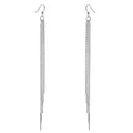 MATERIA Damen Ohrringe 925 Silber hängend 6x140mm Ohrhänger lang XXL Ohrschmuck mit 5 Pendel Stäbchen inkl. Box #SO-47