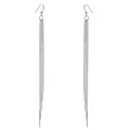 MATERIA Damen Ohrringe lang hängend 925 Silber XXL Ohrhänger Stäbchen 6x140mm