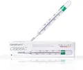 GERATHERM classic MDR analoges Fieberthermometer/Glasthermometer ohne Quecksilber und ohne Batterien/Mit Aufbewahrungshülle und Rücksetzhilfe/Made in Germany