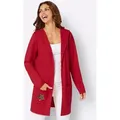 Shirtjacke INSPIRATIONEN "Long-Shirtjacke", Damen, Gr. 38, rot, 70% Viskose, 27% Polyester, 3% Elasthan, unifarben, Langarm, Shirts