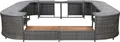 vidaXL Whirlpool-Umrandung Quadratisch Grau 268x268x55 cm Poly Rattan
