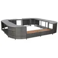 vidaXL Whirlpool-Umrandung Quadratisch Grau 268x268x55 cm Poly Rattan