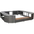 Vidaxl - Whirlpool-umrandung Quadratisch Grau 268x268x55 Cm Poly Rattan