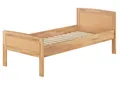 ERST-HOLZ Massivholzbett Attraktives Seniorenbett 100 x 200 Einzelbett Buche Hohe Sitzkante, Buche farblos lackiert