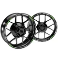 One-Wheel, Offiziell lizensierte Kawasaki Z650 Felgenaufkleber, Design V1 Felgenrandstreifen GP für Motorrad