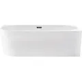 Aloni - Halb-freistehende Badewanne Eckwanne 180x80 Rechts Rundeck Acryl Weiß