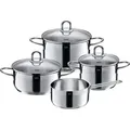 Silit Kochtopf-Set Diamant 4tlg. aus 18/10 Edelstahl mit SiliTherm-Allherdboden - Schwarz