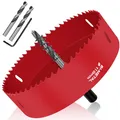 Lochsäge Set 110mm, Hochleistungs-Bimetall, Holz, Kunststoff, Metall, rotes D...
