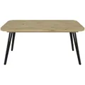 Mid.you Esstisch, Schwarz, Eiche Artisan, Metall, Holzwerkstoff, rechteckig, A-Form, 90x76x160 cm, ausziehbar, Esszimmer, Tische, Esstische, Esstische ausziehbar