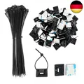 200 Stück Klebesockel für Kabelbinder Schwarz, JatilEr Kabelbinder Halter S
