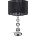 Relaxdays Tischlampe Kristall Schwarz,Silber