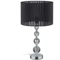 Tischlampe, Nachttischlampe Im Kristalldesign, Hxd 54 X 29,5 Cm, E27 Fassung, Tischleuchte Mit Schirm, Schwarz - Relaxdays