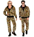 "PARTY FASHION TRAININGSANZUG TIERMUSTER GOLD METALLIC" Oberteil Hose Gr. L neu