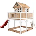 Spielturm axi Liam, Braun, Rot, Weiß, Holz, Zeder, 613x291x277 cm, Fsc, EN 71, Outdoor Spielzeug, Spieltürme