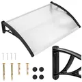 ZOLTA Gewölbtes Vordach 150 × 100 cm aus Polycarbonat und Aluminium – Transparent – Haustür Überdachung mit UV-Schutz, wetterfest, ideal für Türen, Fenster, Balkone, Schaufenster, Eingangsbereiche