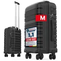 GENTOR Reisekoffer Schwarz in M Hartschalenkoffer Trolley Rollkoffer Handgepäck