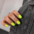 KQueenest Neon Grün Press On Nails Kurz Eckig - Künstliche Nägel zum Aufkleben K