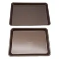 NutriChef Backblech Set 2-teilig – Antihaft 40x28 cm & 35.5x24.6 cm, champange P