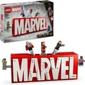LEGO Marvel: MARVEL Logo & Minifiguren - Sammlerstück inkl. Hulk, Thor, Iron Man, Black Widow und Captain America - Bauset mit Avengers Figuren - ... - Bunt