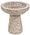 Dehner Vogeltränke, Vogelbad aus Granit, Ø 35 cm, Höhe 35 cm, 24.2 kg, grau/braun