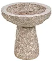 Dehner Vogeltränke Vogelbad mit Standfuß, Ø 35 cm, Höhe 35 cm, 24.2 kg, Granit, wetterbeständig und frostbeständig