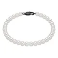 True Rebels Herren Perlen-Armband aus Edelstahl mit Perle (synth.)