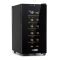 Klarstein Weinkühlschrank, Getränkekühlschrank Schmal, 1 Zone Kühlschrank mit Glastür, Outdoor GetränkekühlschränkeFreistehend, Weinkühlschrank Klein, Kühlschrank mit UV-Schutz, 11-18°C, 18 Flaschen