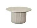 Couchtisch Rund ø80 cm - Marmoroptik & Lamellenoptik Beige