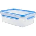 CLIP & CLOSE Frischhaltedose transparent/blau, 1,0 Liter, Klassikformat