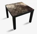 Wallario Aufkleber Möbelfolie Lack Tisch 55x55cm Schnörkelmuster dunkelbraun