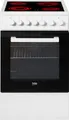 BEKO Elektro-Standherd FSM57100GW, Simple Steam Reinigungsfunktion, Abnehmbare Backofentür