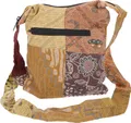 Boho Schultertasche, Patchwork Tasche - Mustard, Uni - Erwachsene, Gelb, Baumwolle, 25*23*15 cm, Alternative Umhängetasche, Handtasche aus Stoff