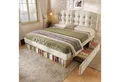 STILVORA Polsterbett 140x200 mit Schubladen Bettgestell Funktionbett mit Stauraum (Samt, mit Lattenrost, höhenverstellbares Kopfteil, gebogenes Kopfteil), 3-fach verstellbar, große Schubladen, offene Ablagefächer, stabil