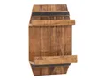 Woodkings Wandregal aus Holz 45x70 cm – Hängeregal Barrel im rustikalen Fassdesign mit 2 Ablagen
