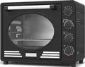 Turbotronic by Z-Line Minibackofen 35 Liter mit Umluft Drehspieß 1600W Backblech Gitter Kompakt Elektro, Mini Tisch Backofen Camping Pizzaofen Retro Vintage