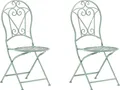 BELIANI Gartenstuhl grün Metall 2er Set zusammenklappbar Balkon Terrasse Garten romantisch