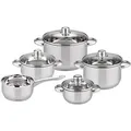 ELO Topfset 22005 Galactica, Edelstahl, induktionsgeeignet, mit 4 Glasdeckeln, 5-teilig